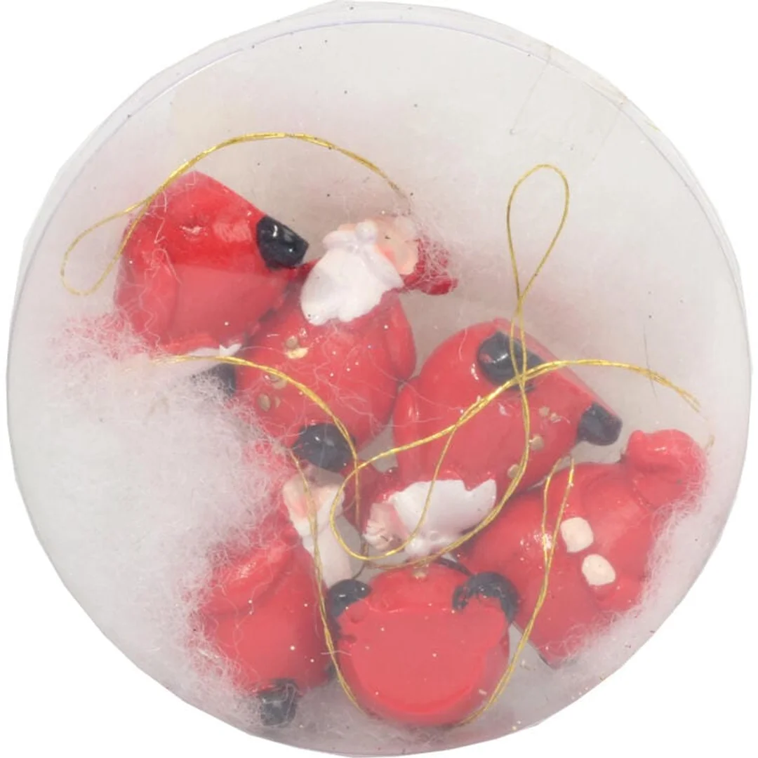 Zestaw 6 Czerwonych Zawieszek Świątecznych Mikołaj 3 cm — zdjęcie 2