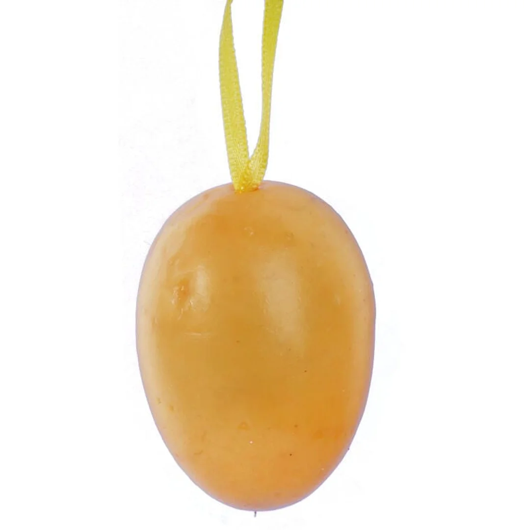 Zestaw 6 Plastikowych Jajek Wielkanocnych do Zawieszenia, Żółte, 6,5 cm — zdjęcie 3