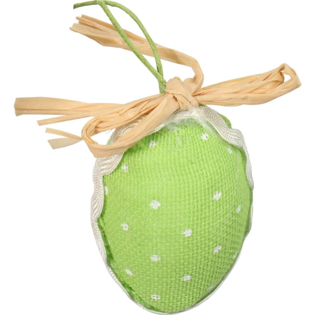 Zestaw 6 Zielono-Białych Jajek w Kropki - Ozdoby Wielkanocne 6 cm — zdjęcie 2
