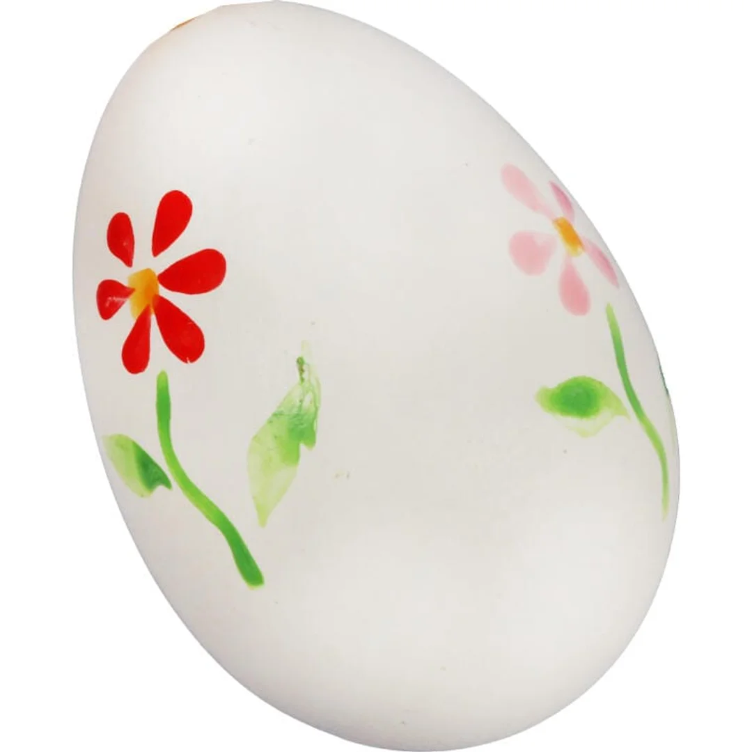 Zestaw Białych, Plastikowych Jajek Wielkanocnych do Zawieszenia - 6 sztuk, 6 cm — zdjęcie 4