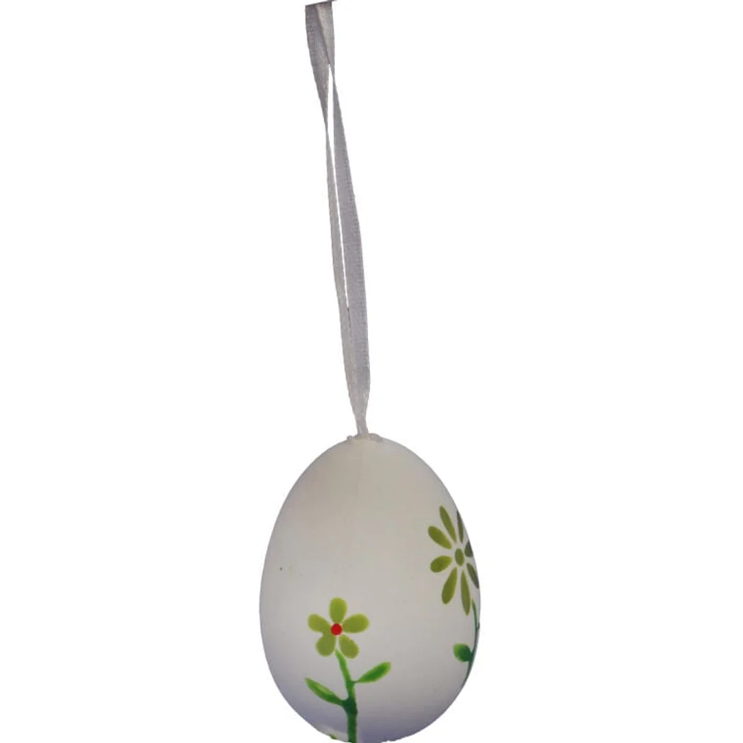 Zestaw Białych, Plastikowych Jajek Wielkanocnych do Zawieszenia - 6 sztuk, 6 cm — zdjęcie 5