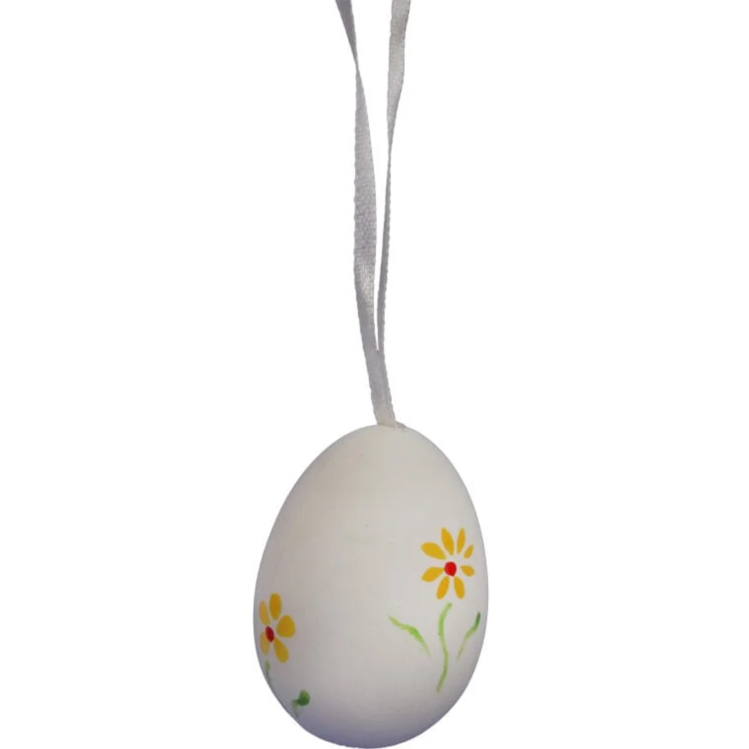 Zestaw Białych, Plastikowych Jajek Wielkanocnych do Zawieszenia - 6 sztuk, 6 cm — zdjęcie 7