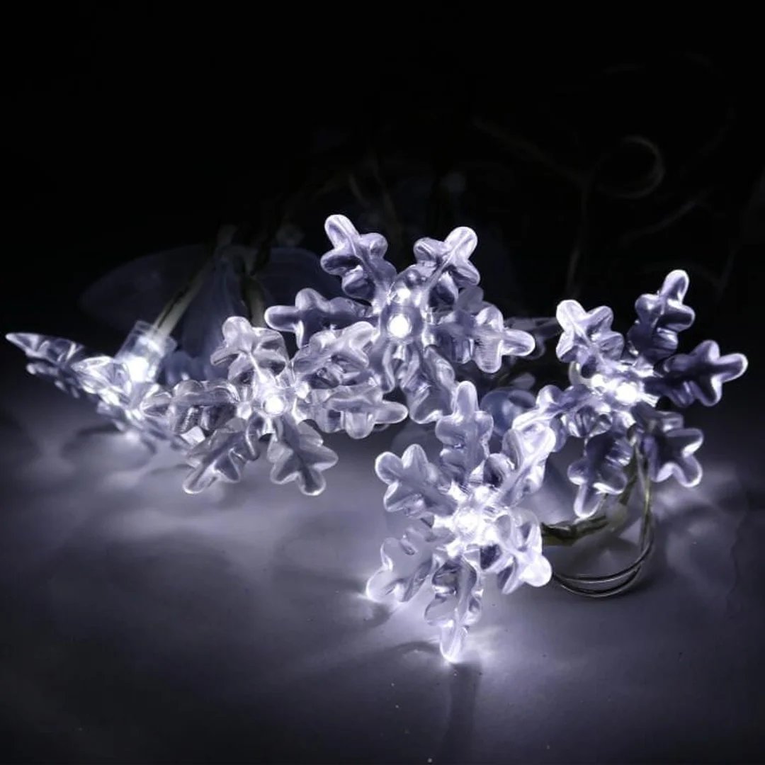 Zestaw Świątecznych Lamp LED Śnieżynki na Przyssawkach - Zasilanie Bateryjne — zdjęcie 2