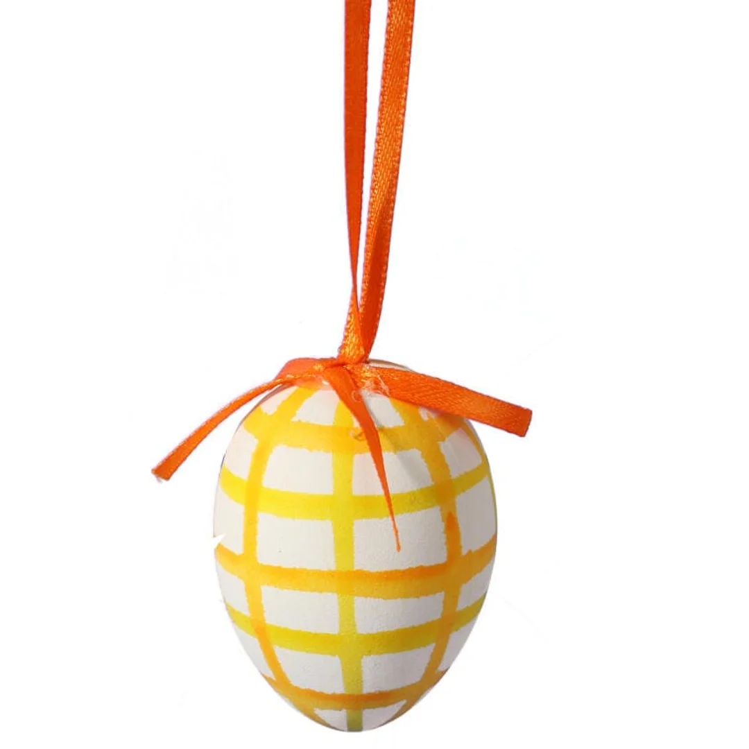 Zestaw świątecznych zawieszek - pomarańczowe jajka wielkanocne, 6 sztuk, 7cm. — zdjęcie 3