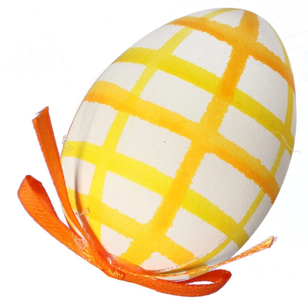 Zestaw świątecznych zawieszek - pomarańczowe jajka wielkanocne, 6 sztuk, 7cm. — zdjęcie 4