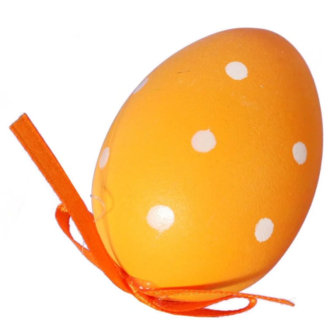 Zestaw świątecznych zawieszek - pomarańczowe jajka wielkanocne, 6 sztuk, 7cm. — zdjęcie 6