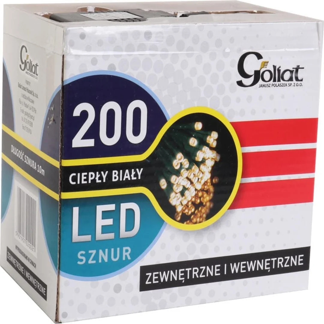 Zewnętrzne i Wewnętrzne Oświetlenie Choinkowe 200 LED, Ciepły Biały, IP44, Długość Przewodu 10 m — zdjęcie 3