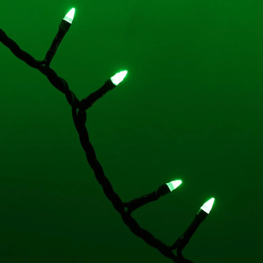 Zielone Lampki Choinkowe LED do Użytku Wewnętrzynego, 100 sztuk, Odporna na Przepalenie Jednej Diody, Zasilanie Sieciowe — zdjęcie 2
