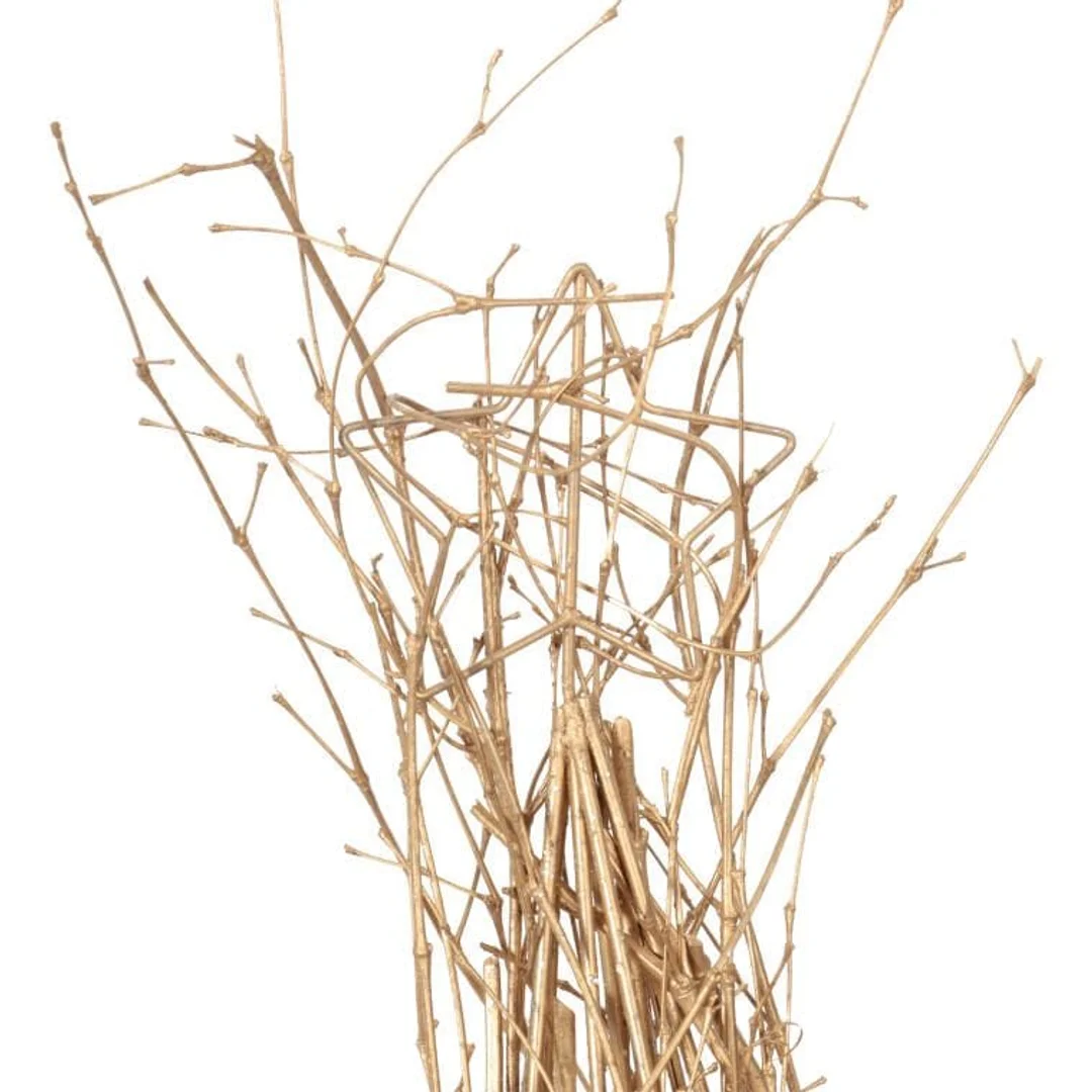 Złota Dekoracja Świąteczna - Stożkowa Choinka z Rattanu 50cm — zdjęcie 2