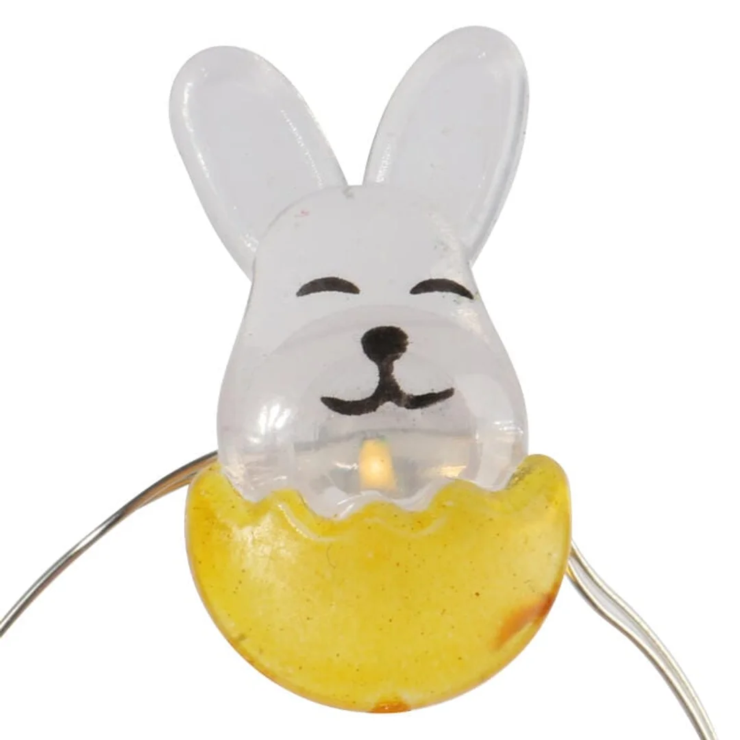 Żółte Lampki Wielkanocne w Kształcie Zajączków, 10 LED, Zasilanie Bateryjne, Dekoracja Wnętrz i Ogrodu — zdjęcie 2