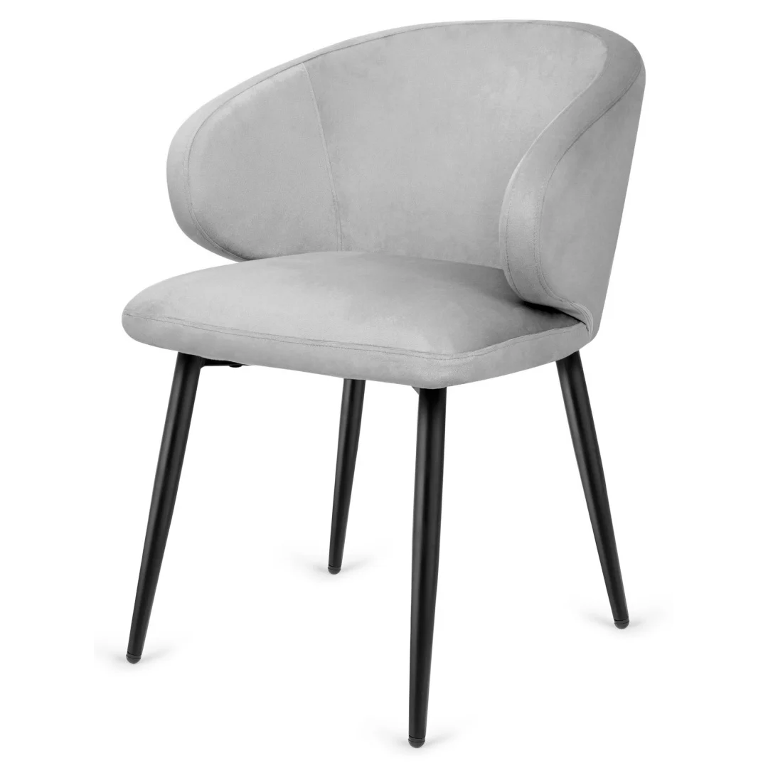Krzesło tapicerowane CANNES LIGHT GREY VELVET