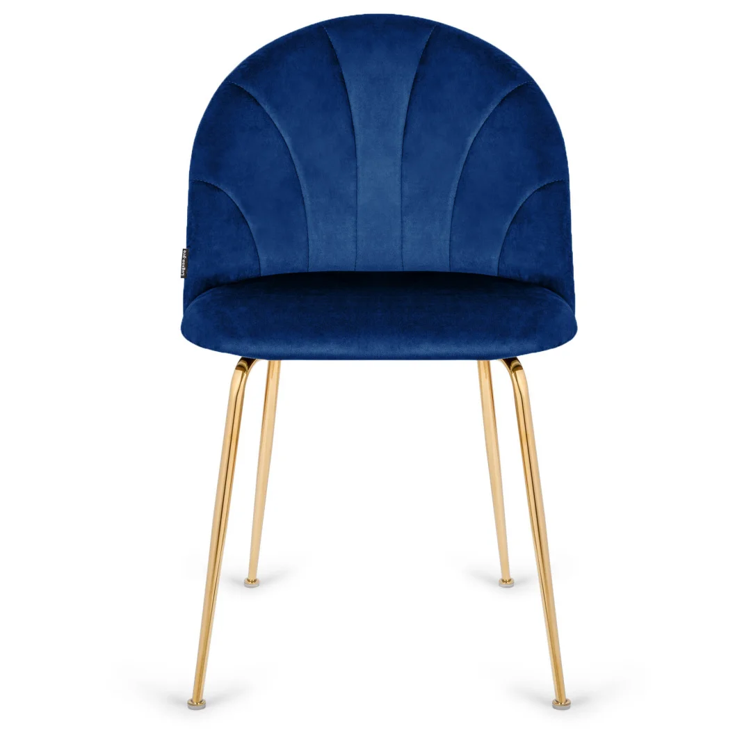 Krzesło tapicerowane CAMILA BLUE VELVET GOLD — zdjęcie 2
