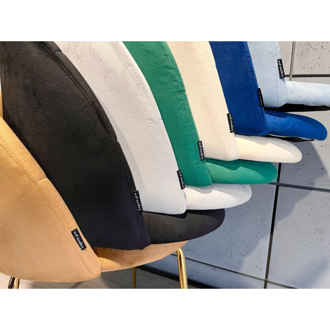 Krzesło tapicerowane CAMILA BLUE VELVET GOLD — zdjęcie 15
