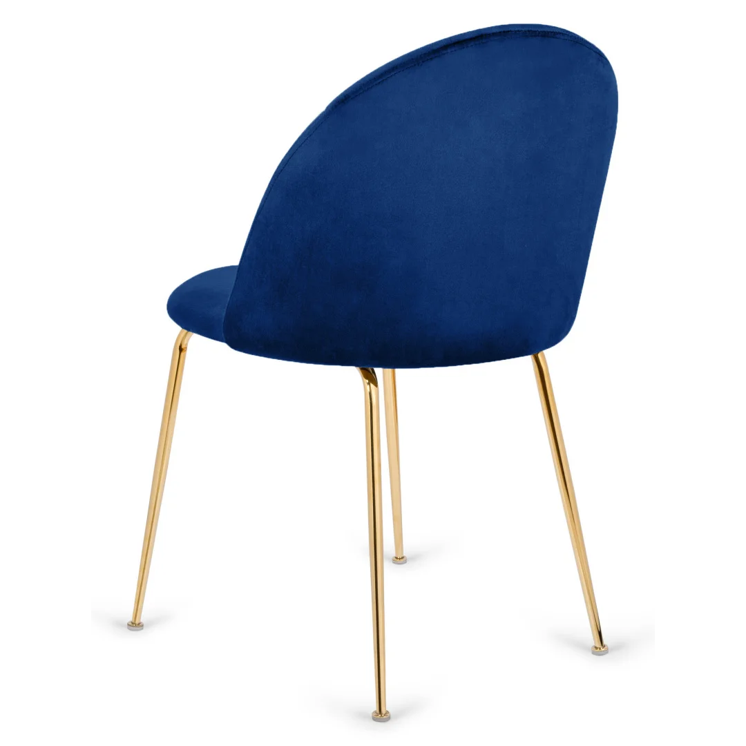 Krzesło tapicerowane CAMILA BLUE VELVET GOLD — zdjęcie 5