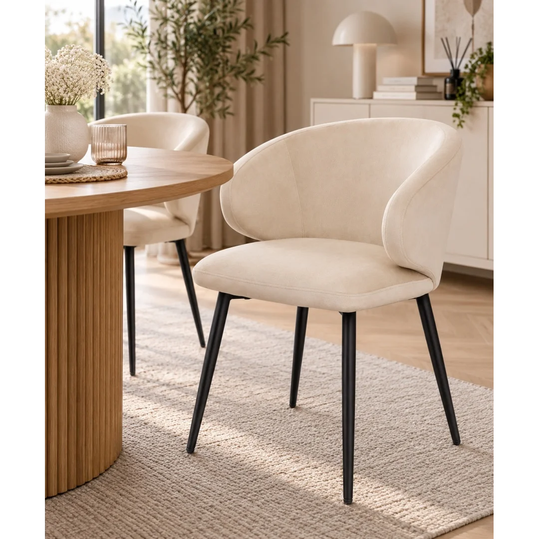 Krzesło tapicerowane CANNES BEIGE VELVET — zdjęcie 7