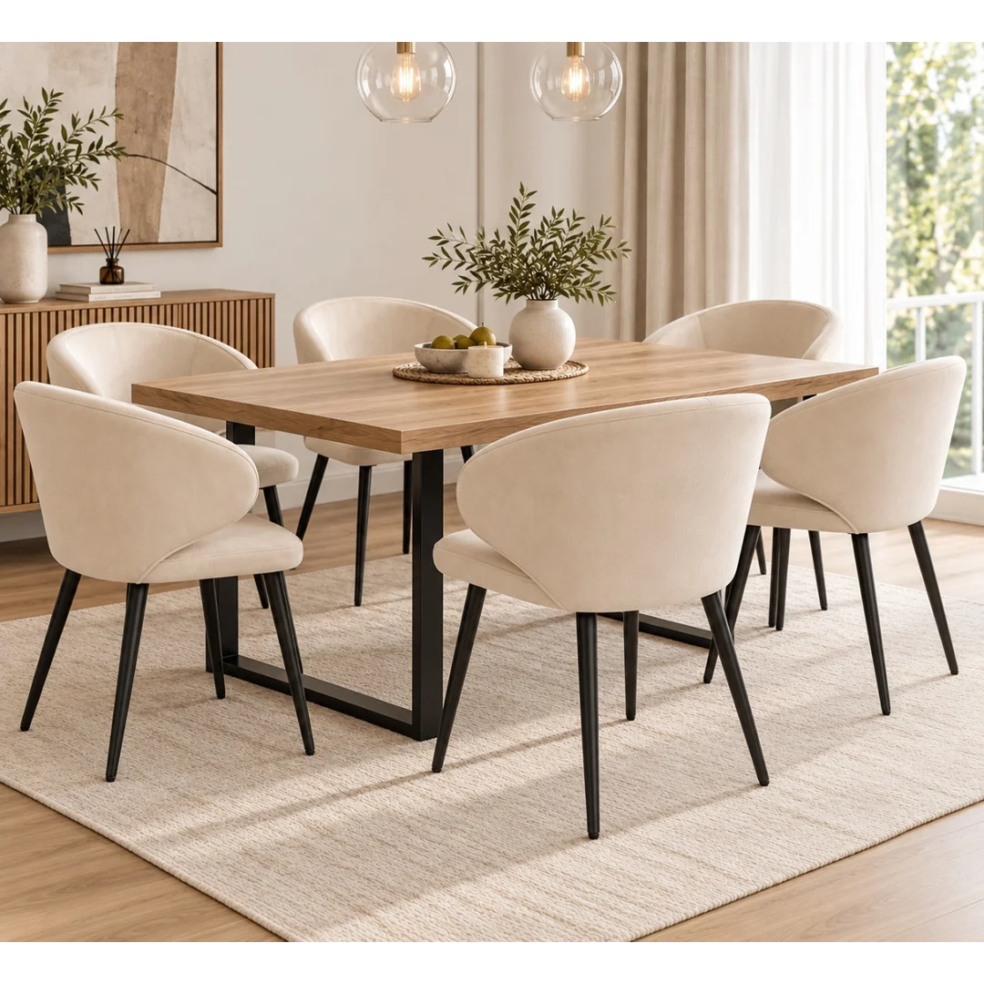 Krzesło tapicerowane CANNES BEIGE VELVET — zdjęcie 8