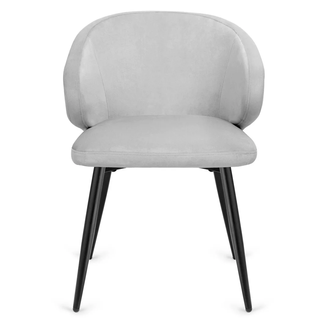 Krzesło tapicerowane CANNES LIGHT GREY VELVET — zdjęcie 2