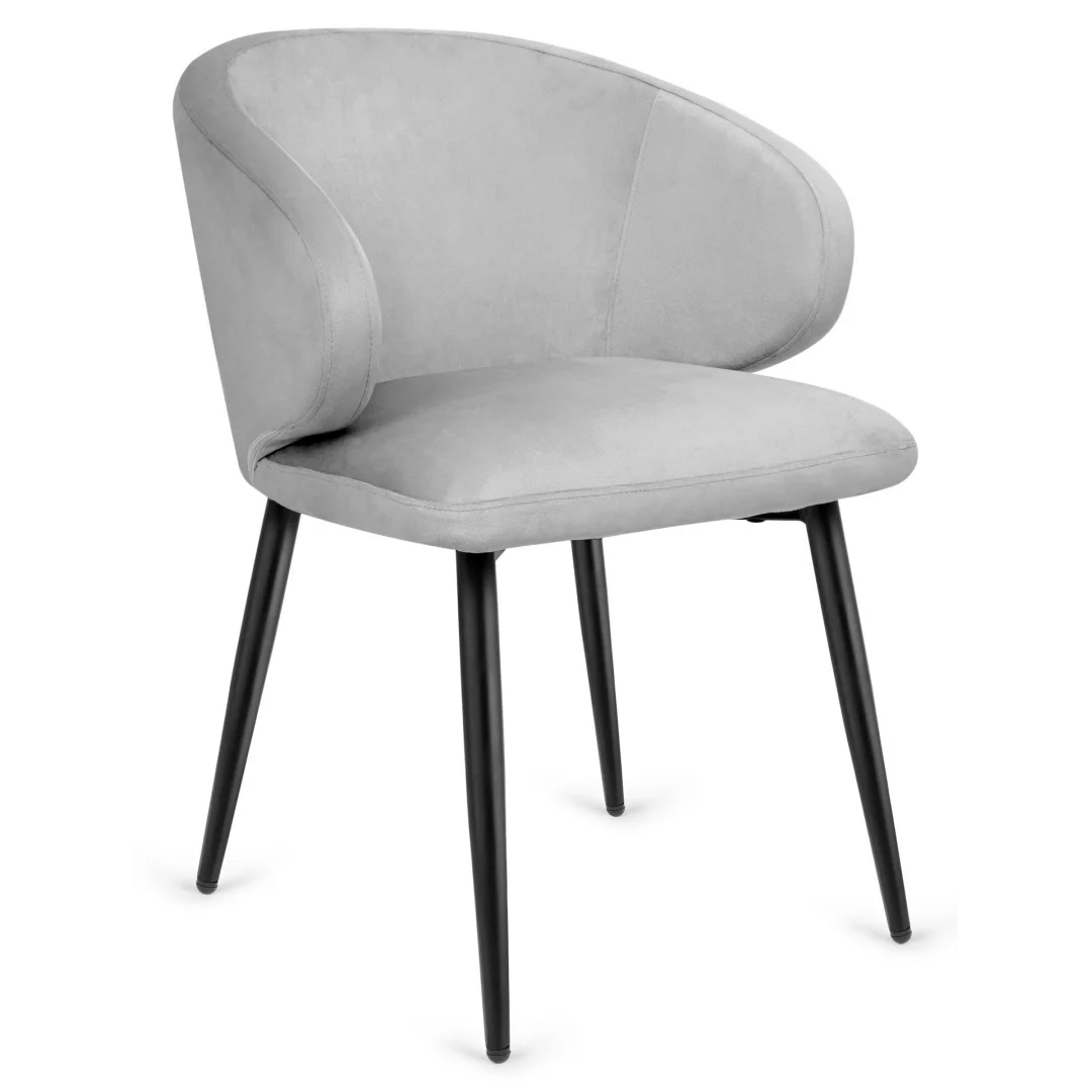 Krzesło tapicerowane CANNES LIGHT GREY VELVET — zdjęcie 3