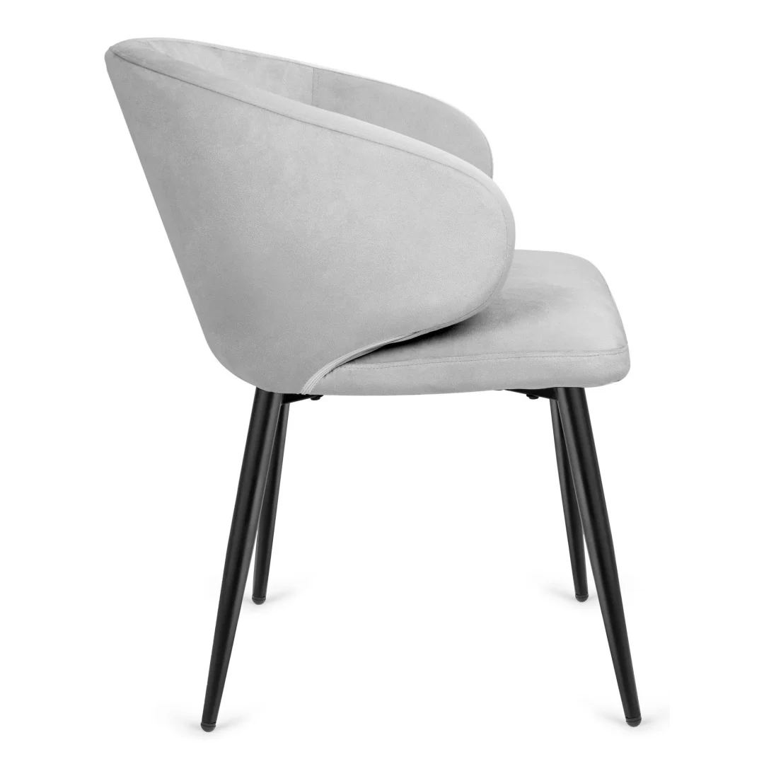 Krzesło tapicerowane CANNES LIGHT GREY VELVET — zdjęcie 5