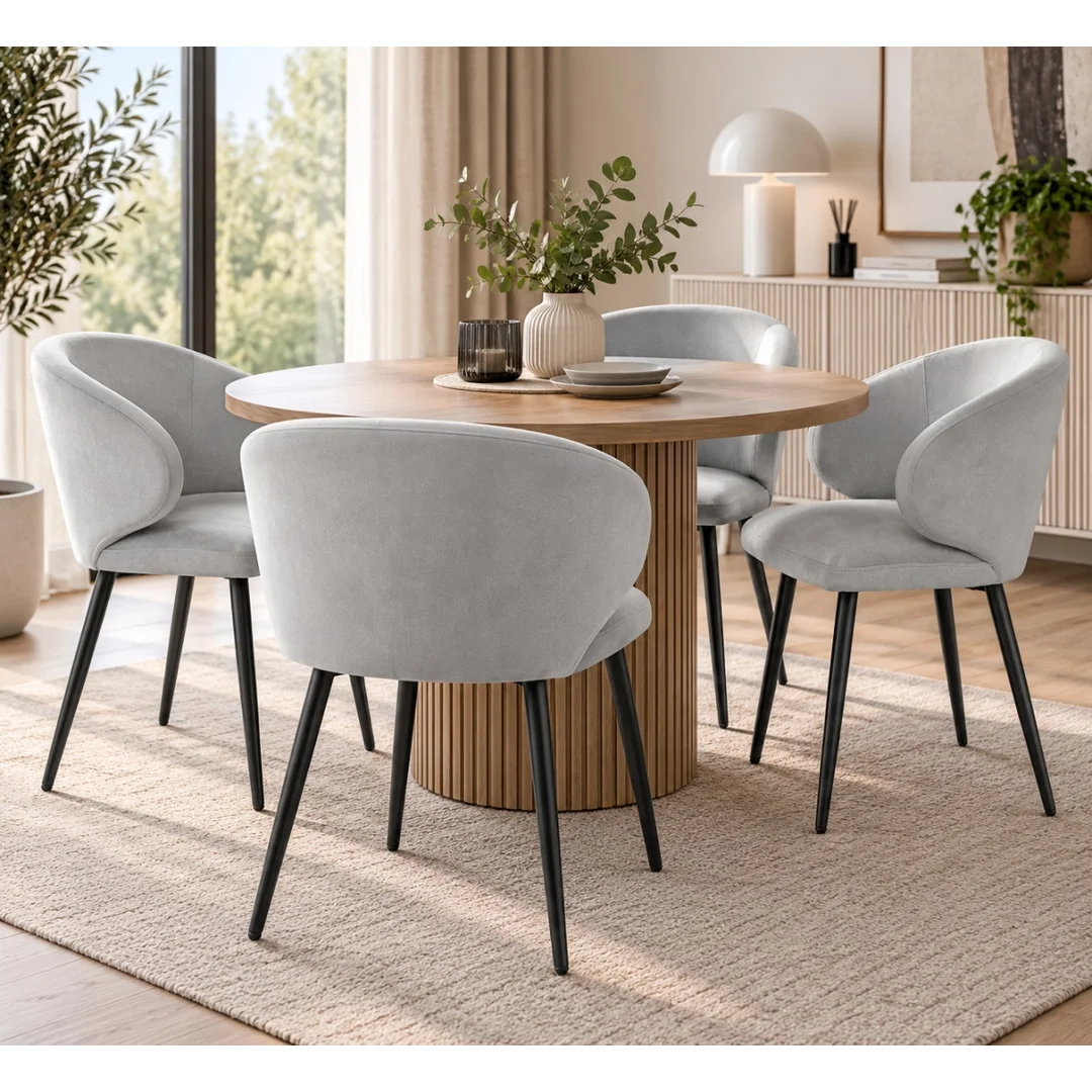 Krzesło tapicerowane CANNES LIGHT GREY VELVET — zdjęcie 8