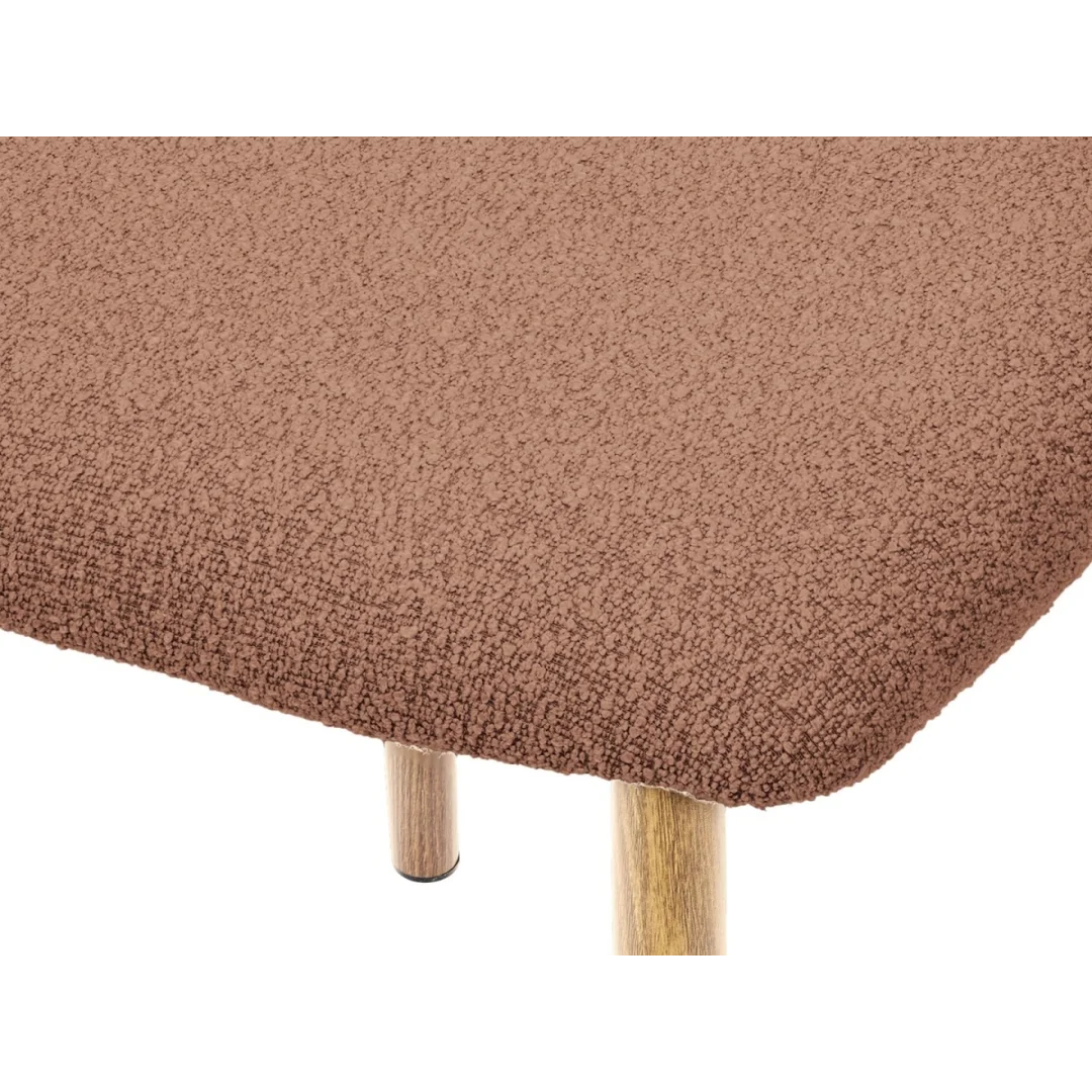 Krzesło tapicerowane LUCCA BOUCLE BROWN LIGHT WOOD — zdjęcie 5