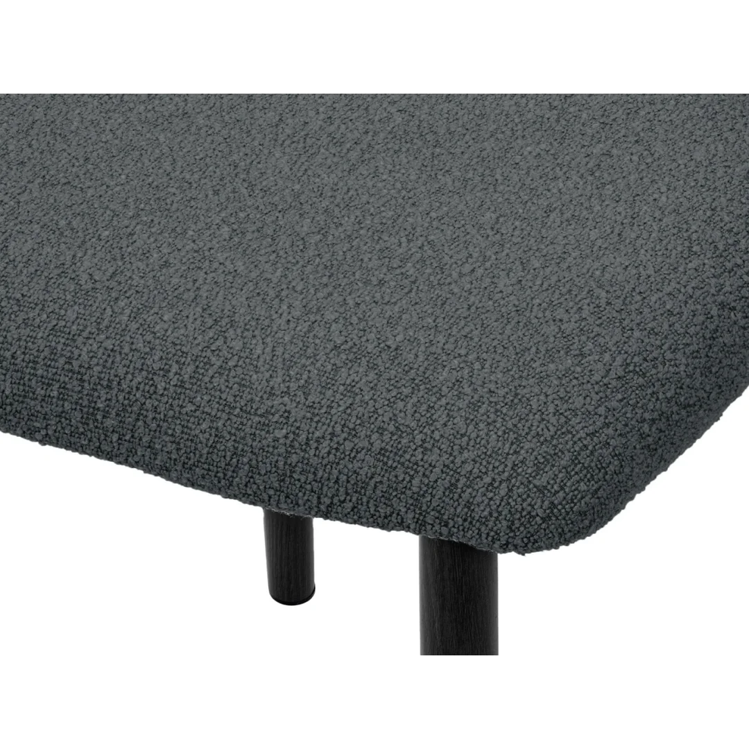 Krzesło tapicerowane LUCCA BOUCLE DARK GREY BLACK WOOD — zdjęcie 5