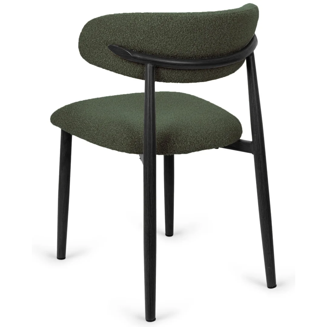 Krzesło tapicerowane LUCCA BOUCLE GREEN BLACK WOOD — zdjęcie 4