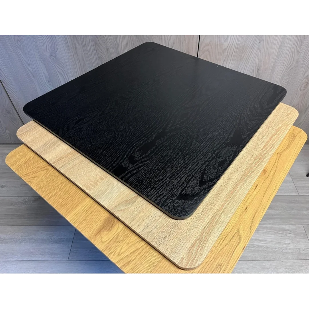 Stół skandynawski kwadratowy TORI STR Black Wood 70 SMOKE — zdjęcie 8