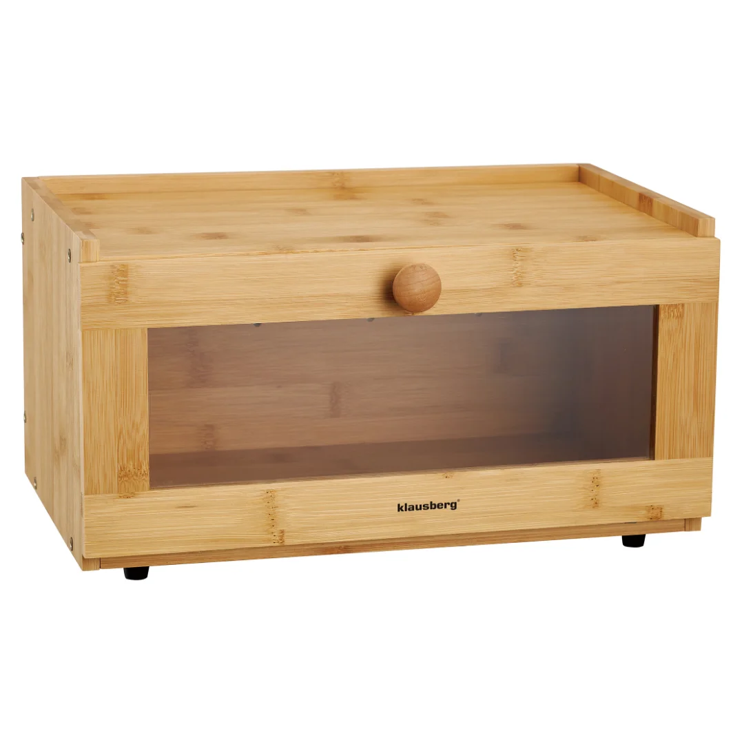 Chlebak bambusowy, akrylowy front, 35,5×24×18cm, Klausberg, KB-7923