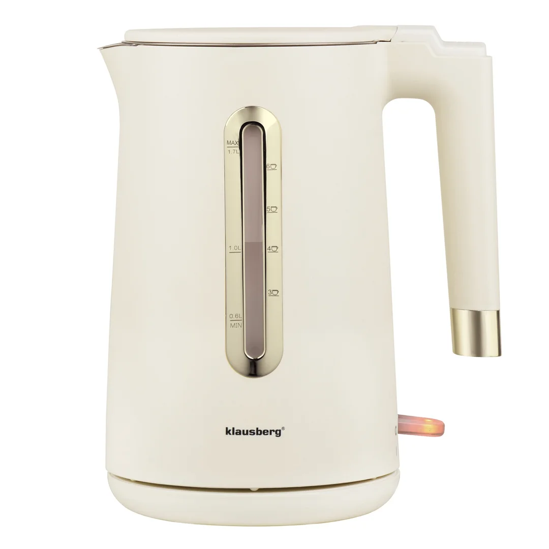 Czajnik elektryczny, 1,7 L, kremowy stal 304, Klausberg KB-9004