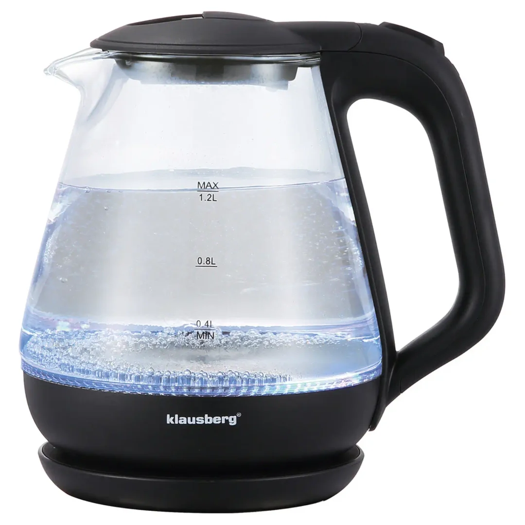 Czajnik elektryczny, szklany, 1,2 L, LED, Klausberg KB-9003