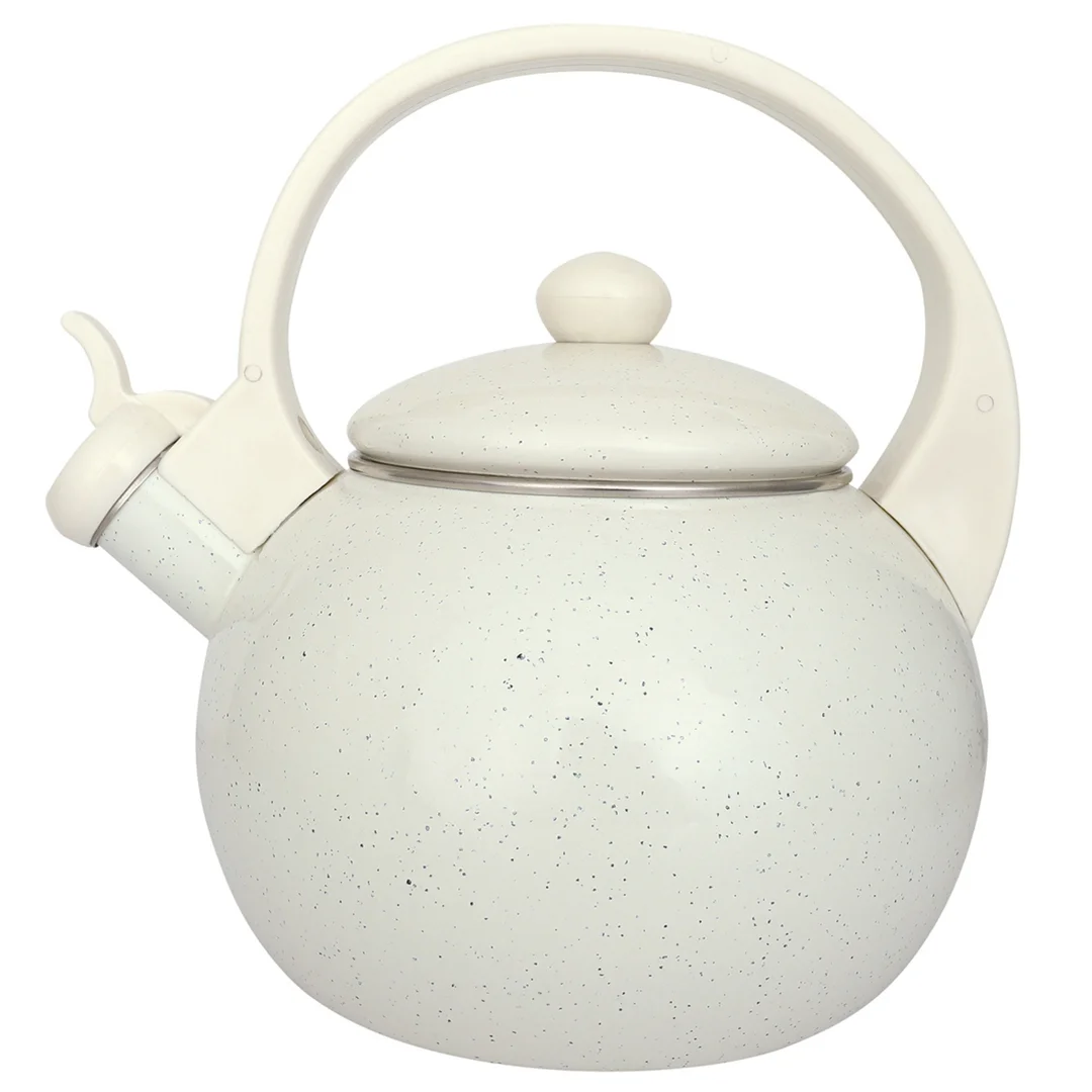 Czajnik emaliowany, z gwizdkiem, 2L, biały, KINGHoff, KH-2040