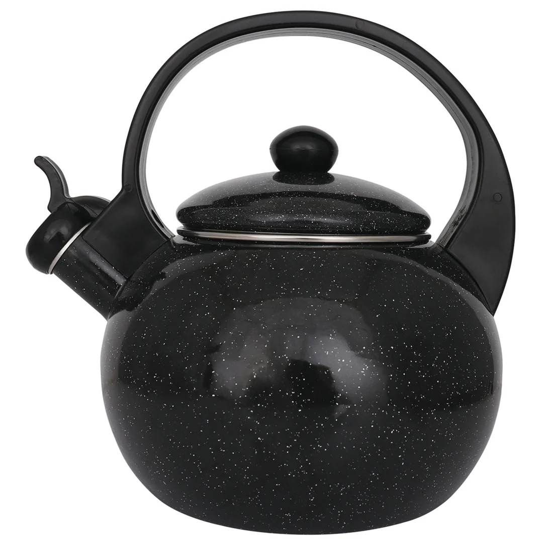 Czajnik emaliowany, z gwizdkiem, 2L, czarny, KINGHoff, KH-2039
