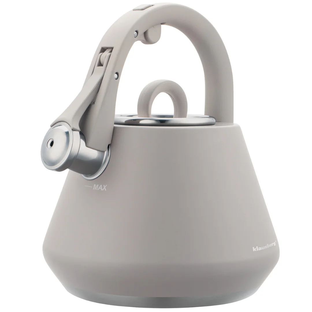 Czajnik stalowy z gwizdkiem 2,5 L szary mat, indukcja, Klausberg KB-7949