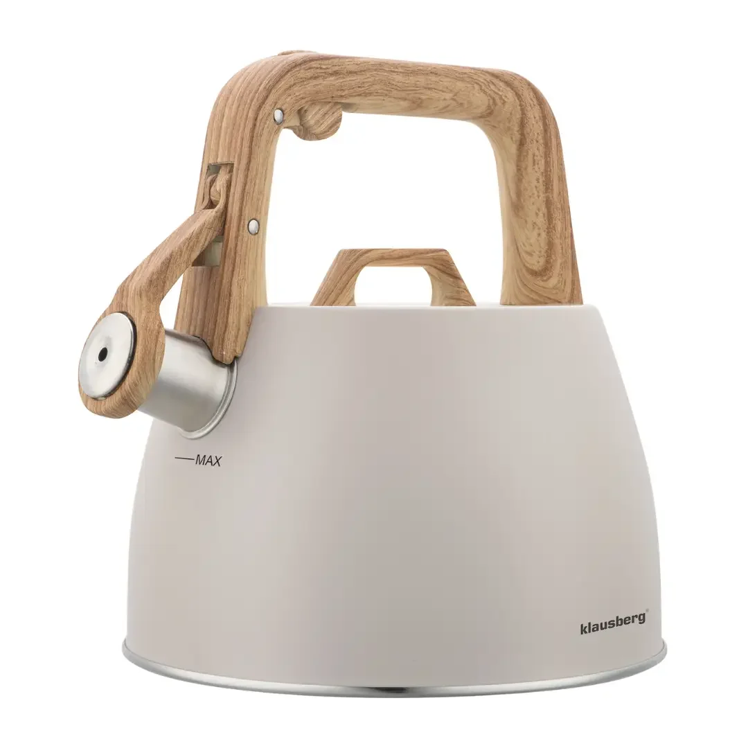Czajnik tradycyjny, z gwizdkiem, beżowy, 2,5l, Klausberg, KB-7917