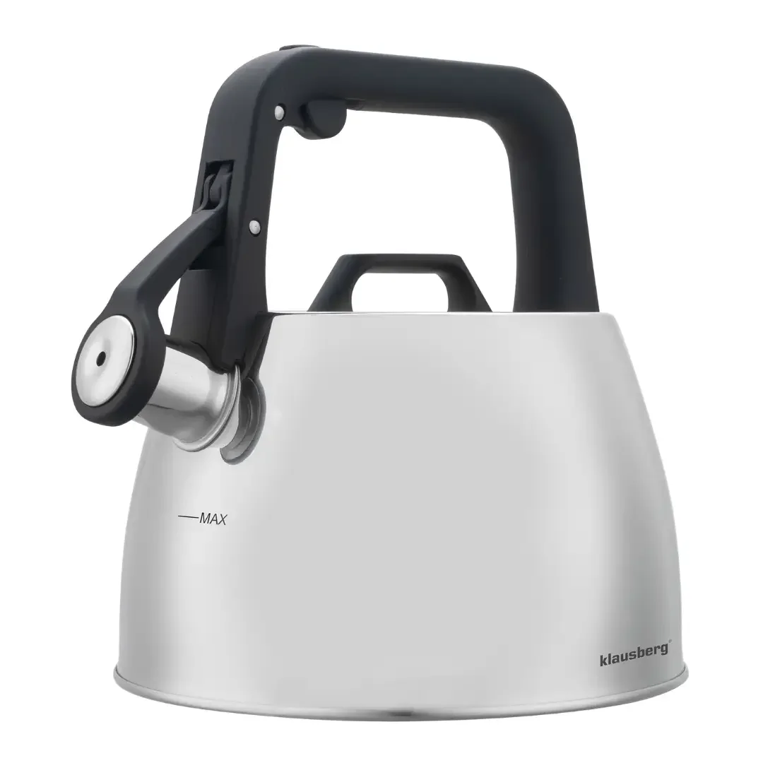 Czajnik tradycyjny, z gwizdkiem, srebrny, 2,5l, Klausberg, KB-7914