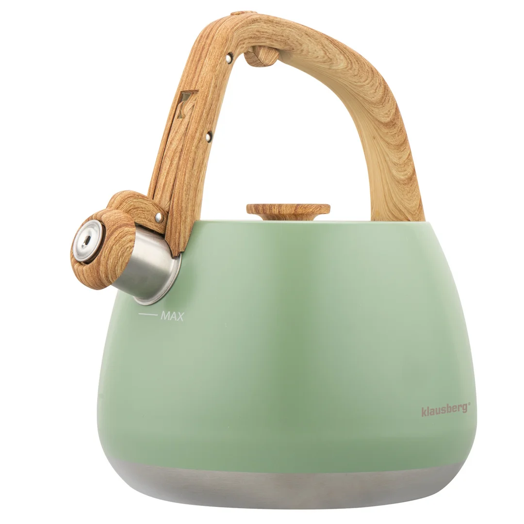 Czajnik z gwizdkiem, tradycyjny, 2,5L, zielony kolor, Klausberg, KB-9039