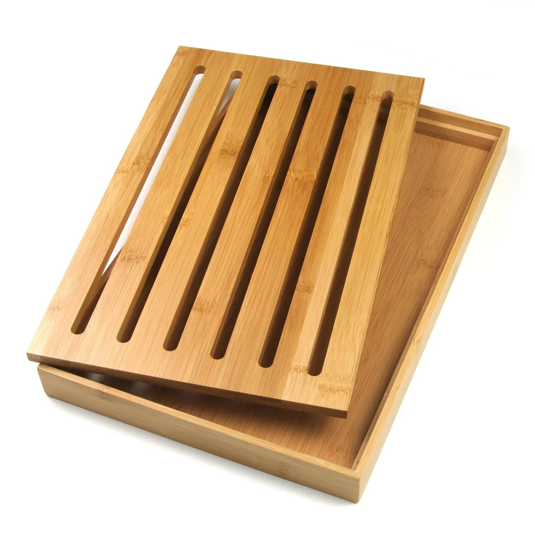 Deska do krojenia z tacą, bambus 37x23,5x3cm Kinghoff