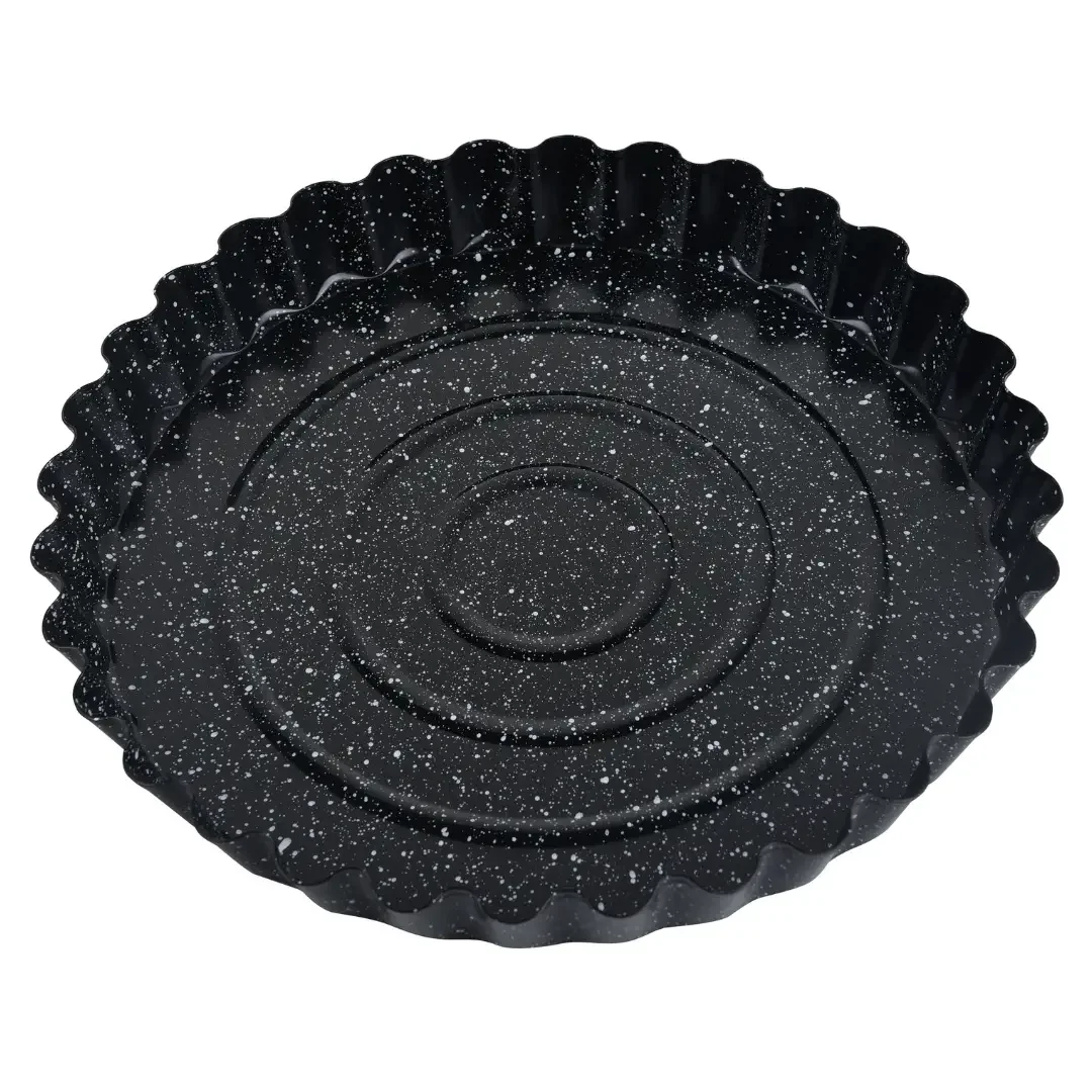 Forma do tarty Ø28 cm, stal węglowa, powłoka marmurkowa nieprzywierająca, falowany brzeg, KINGHoff, KH-1956