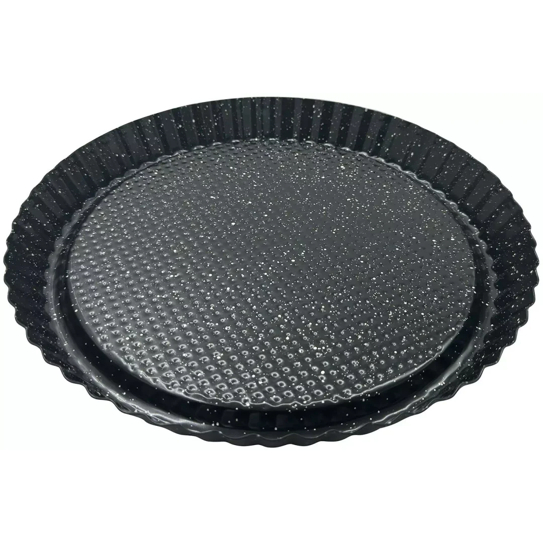 Forma do tarty, metalowa, z powłoką nieprzywieralną, czarna, średnica 28 cm Klausberg, KB-7836
