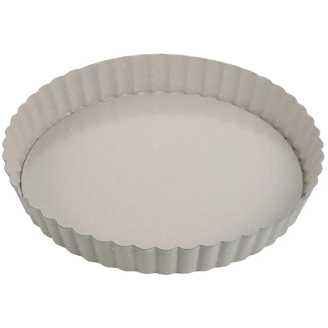 Forma do tarty z wyjmowanym dnem Ø25 cm, stal węglowa, marmurkowa powłoka non-stick, beżowa, KINGHoff, KH-1969