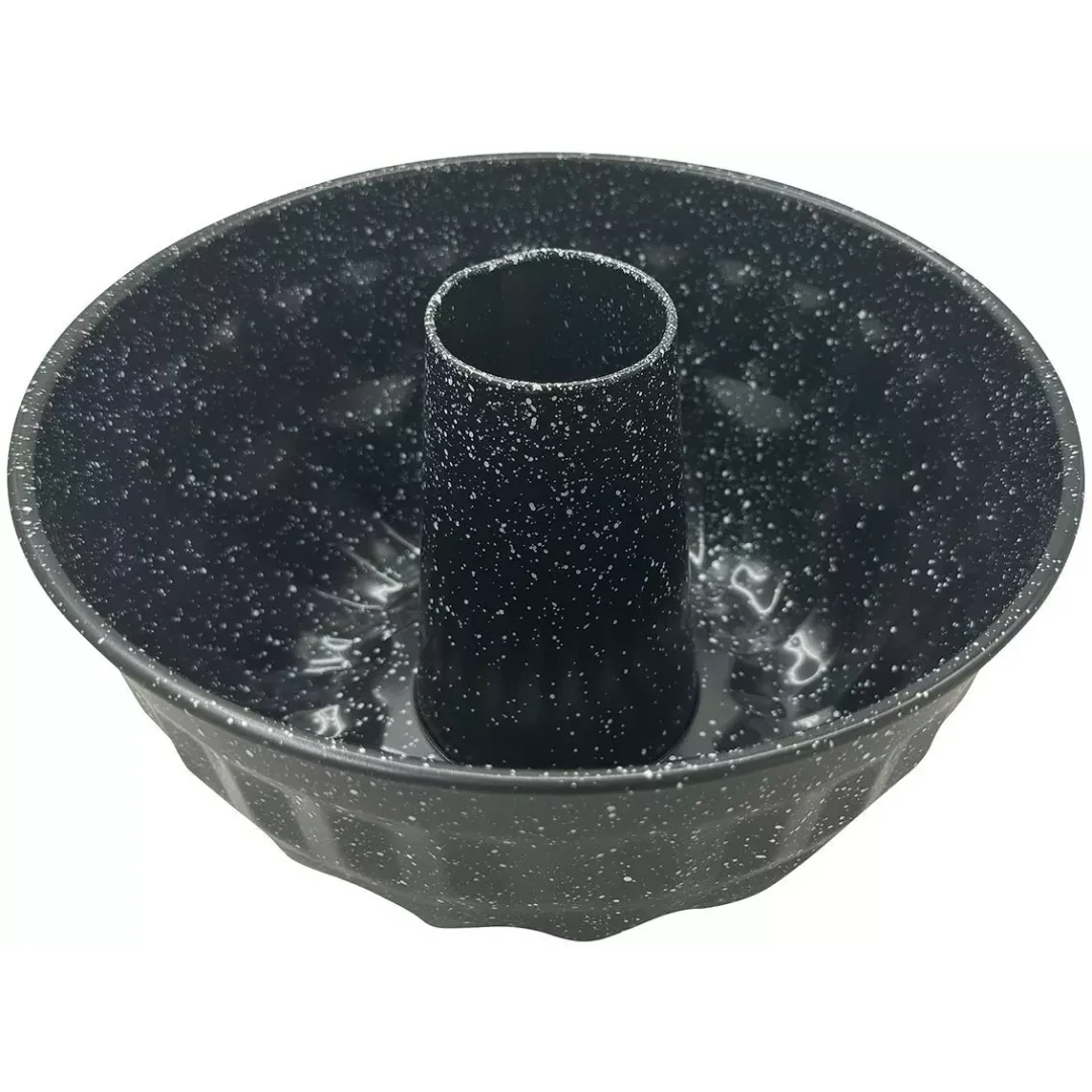 Forma, metalowa, okrągła z dziurką, z powłoką nieprzywieralną, czarna, średnica 22 cm, Klausberg, KB-7839