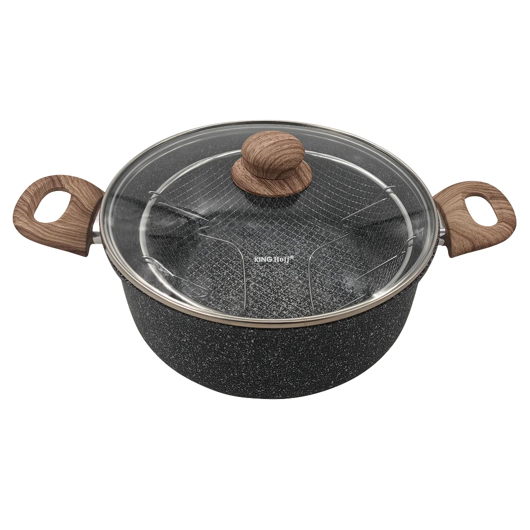 Garnek do frytek 24 cm / 4 L z koszykiem i pokrywką, KINGHoff KH-1985