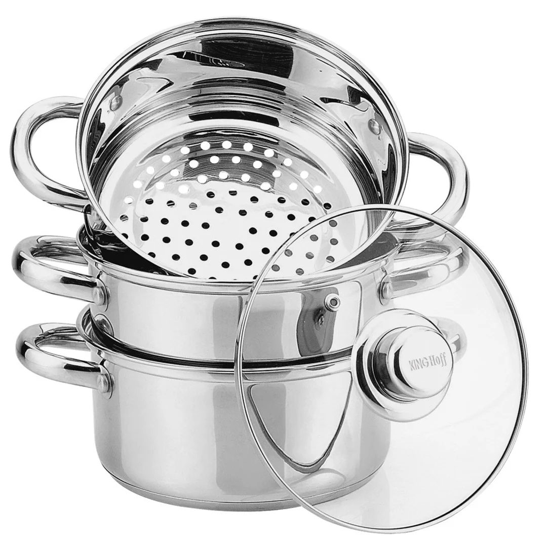 Garnek do gotowania na parze, stal zestaw 4 elementy Ø20cm 3,1l Kinghoff