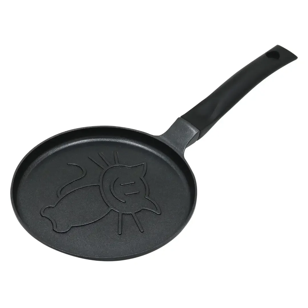 Patelnia do naleśników, wzór kotek, aluminiowa, nieprzywierająca powłoka, czarna, Ø18 cm, Klausberg, KB-7973