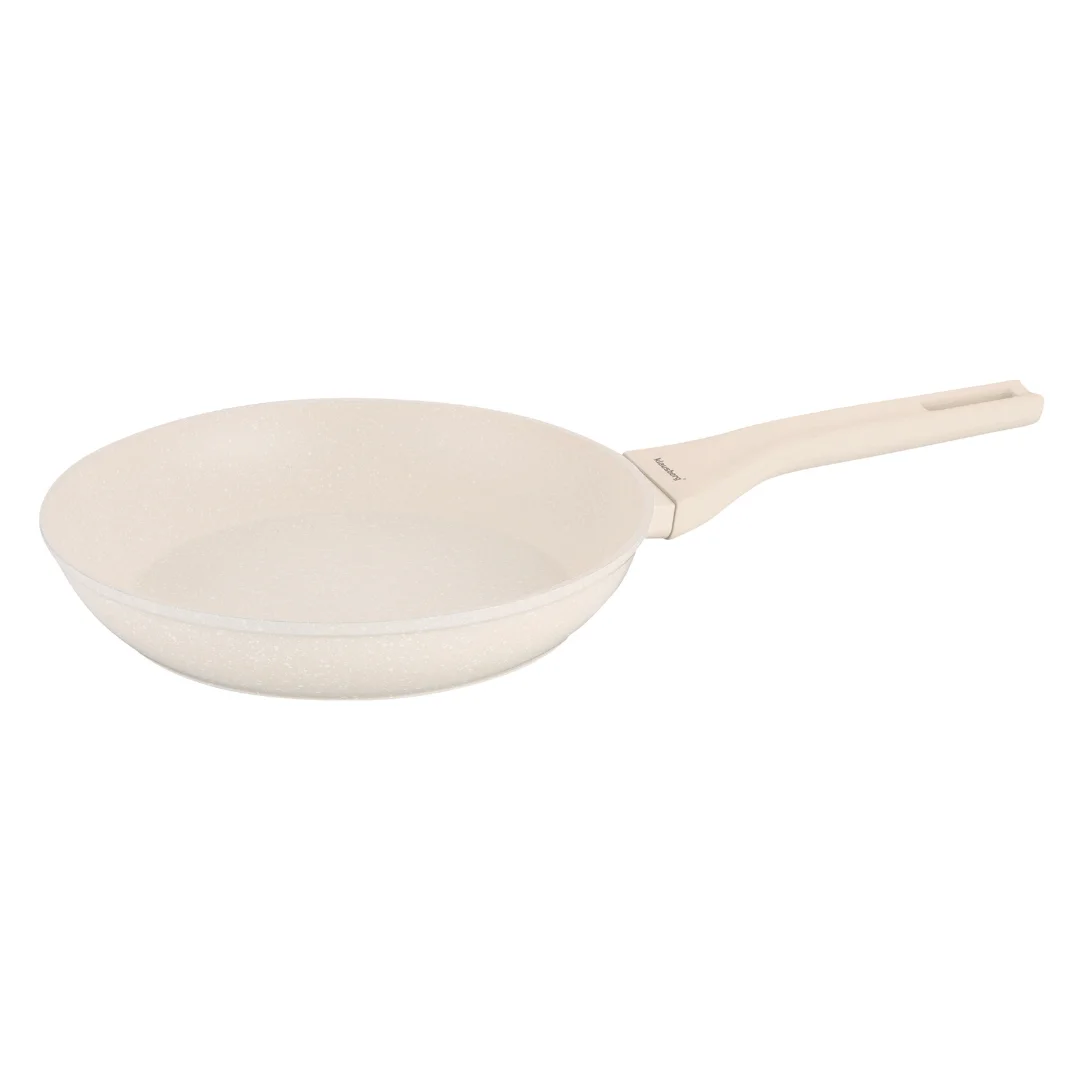 Patelnia marmurowa 24 cm kremowa, nieprzywierająca, Klausberg KB-7989