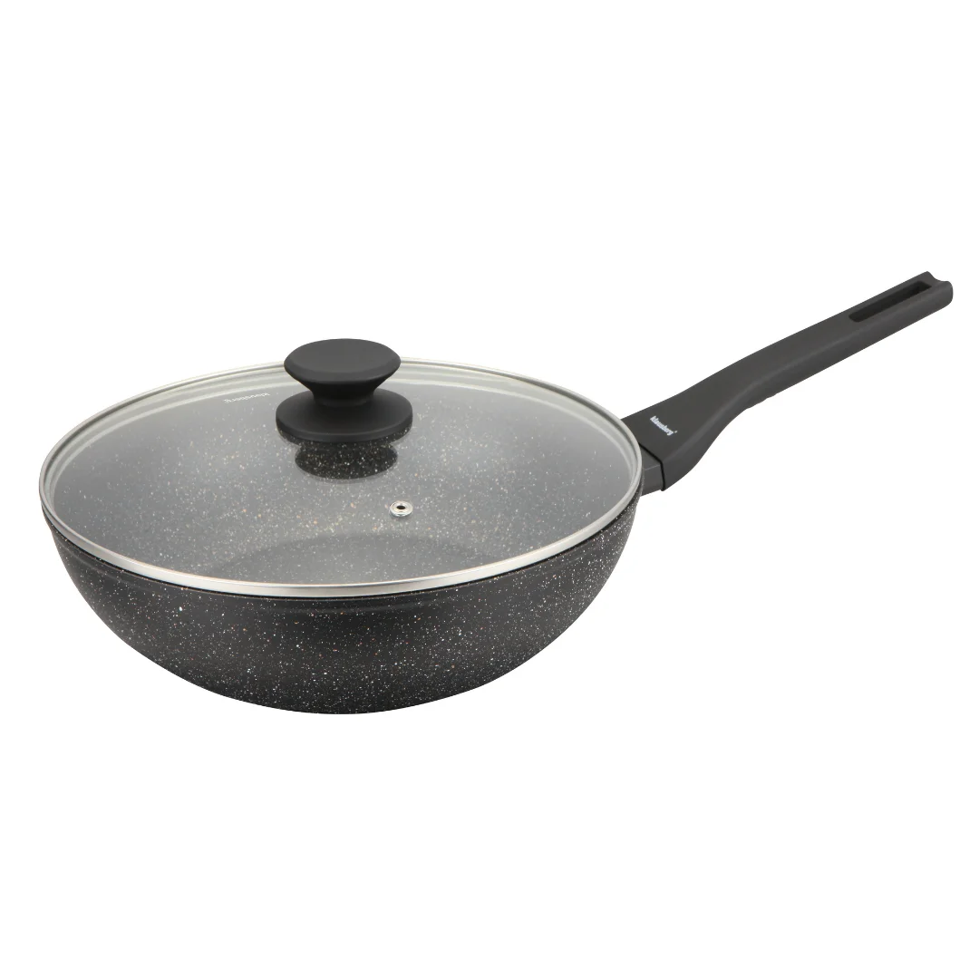 Patelnia WOK marmurowa 28 cm z pokrywką, Klausberg KB-7990
