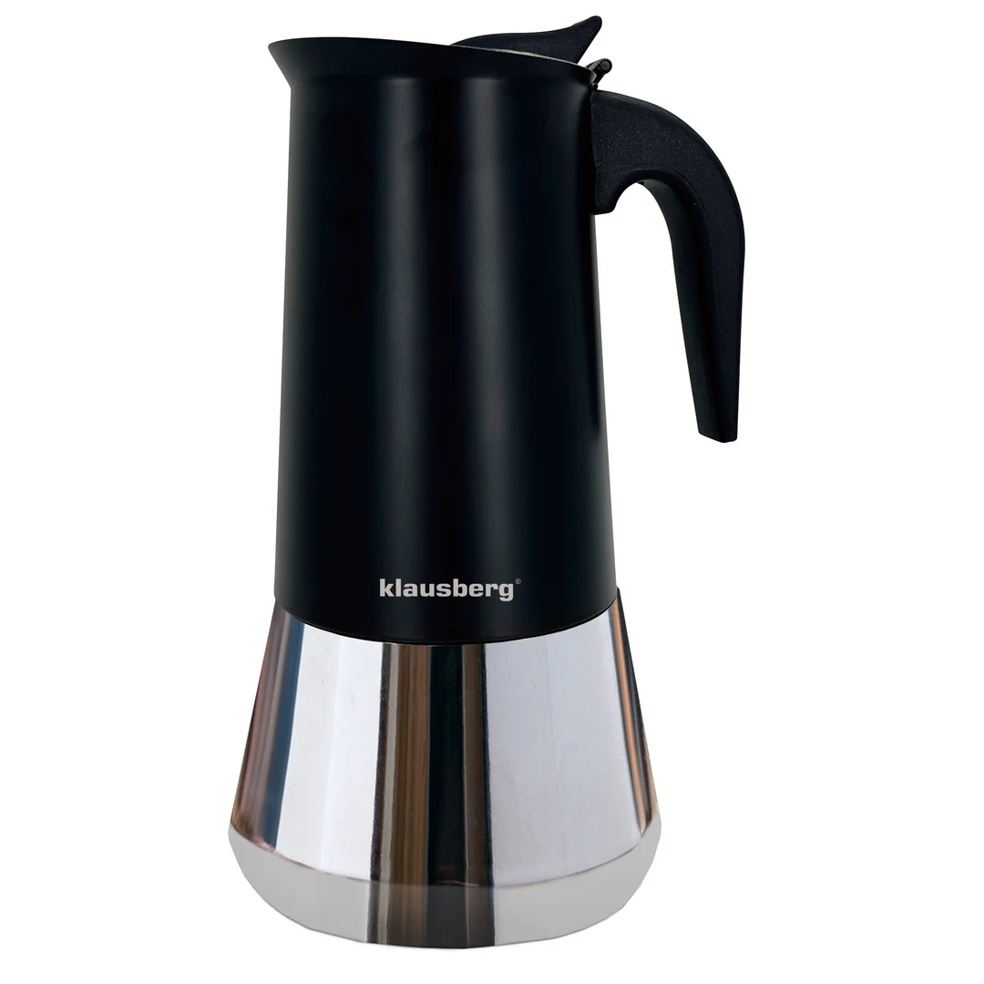 Zaparzacz do kawy espresso, stal nierdzewna, 12 filiżanek, czarny/srebrny, Klausberg, KB-7847