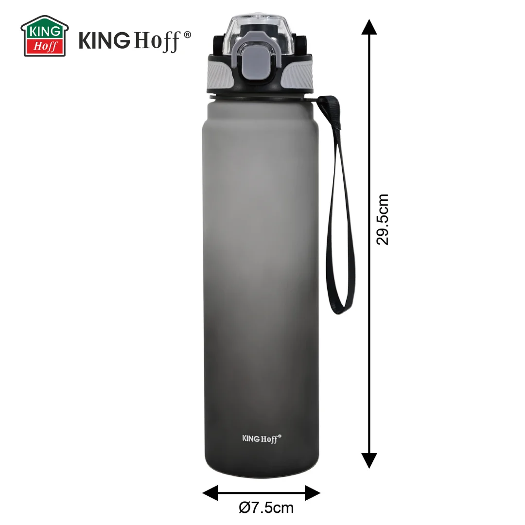 Butelka na wodę 1L, z blokadą, BPA-free, szczelna, KINGHoff KH-2008 — zdjęcie 5