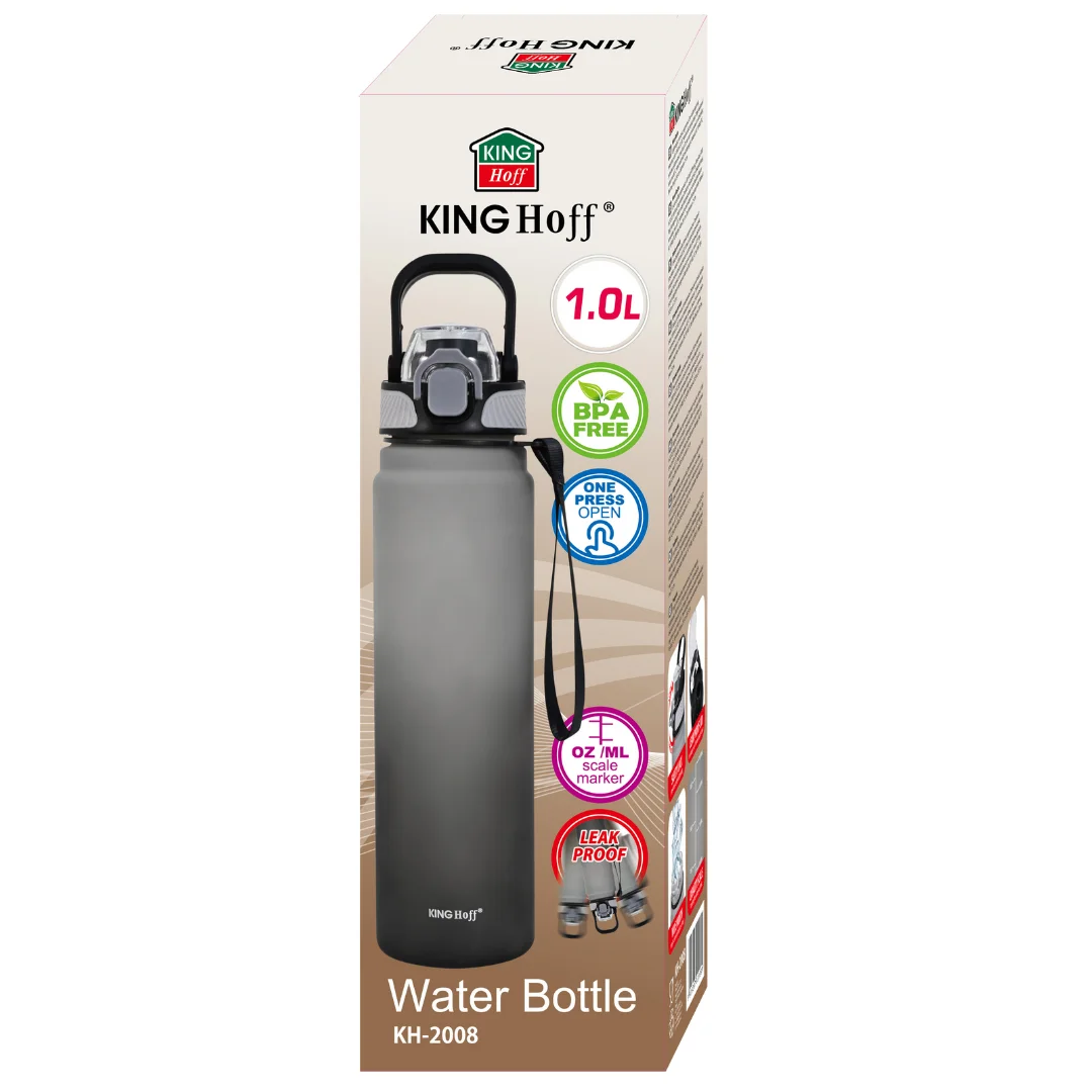 Butelka na wodę 1L, z blokadą, BPA-free, szczelna, KINGHoff KH-2008 — zdjęcie 9